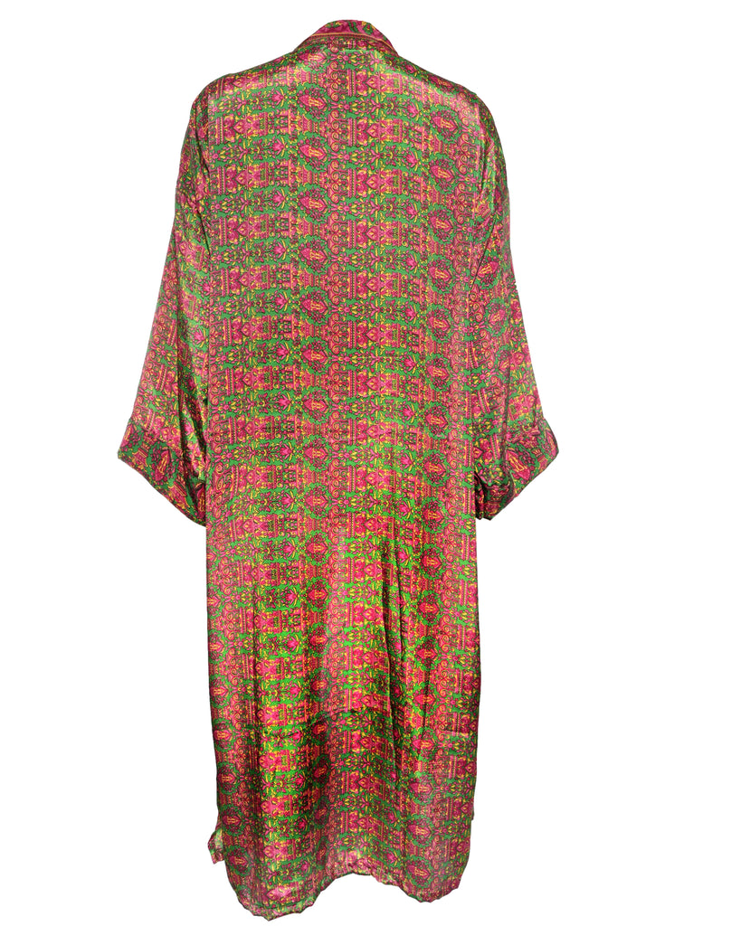 Multicolor Silk Kimono Abaya