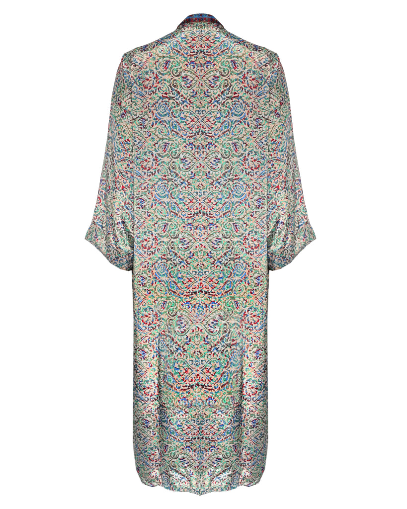 Multicolor Silk Kimono Abaya