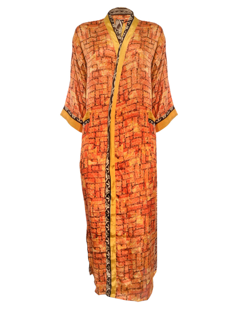 Multicolor Silk Kimono Abaya