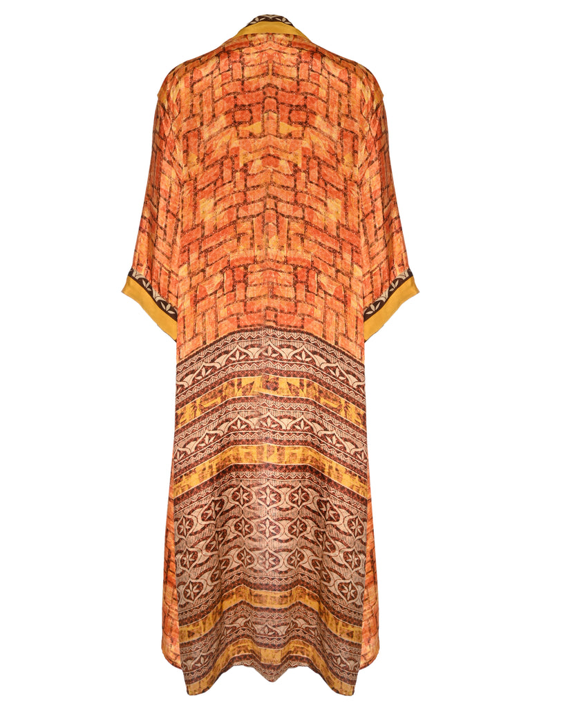 Multicolor Silk Kimono Abaya