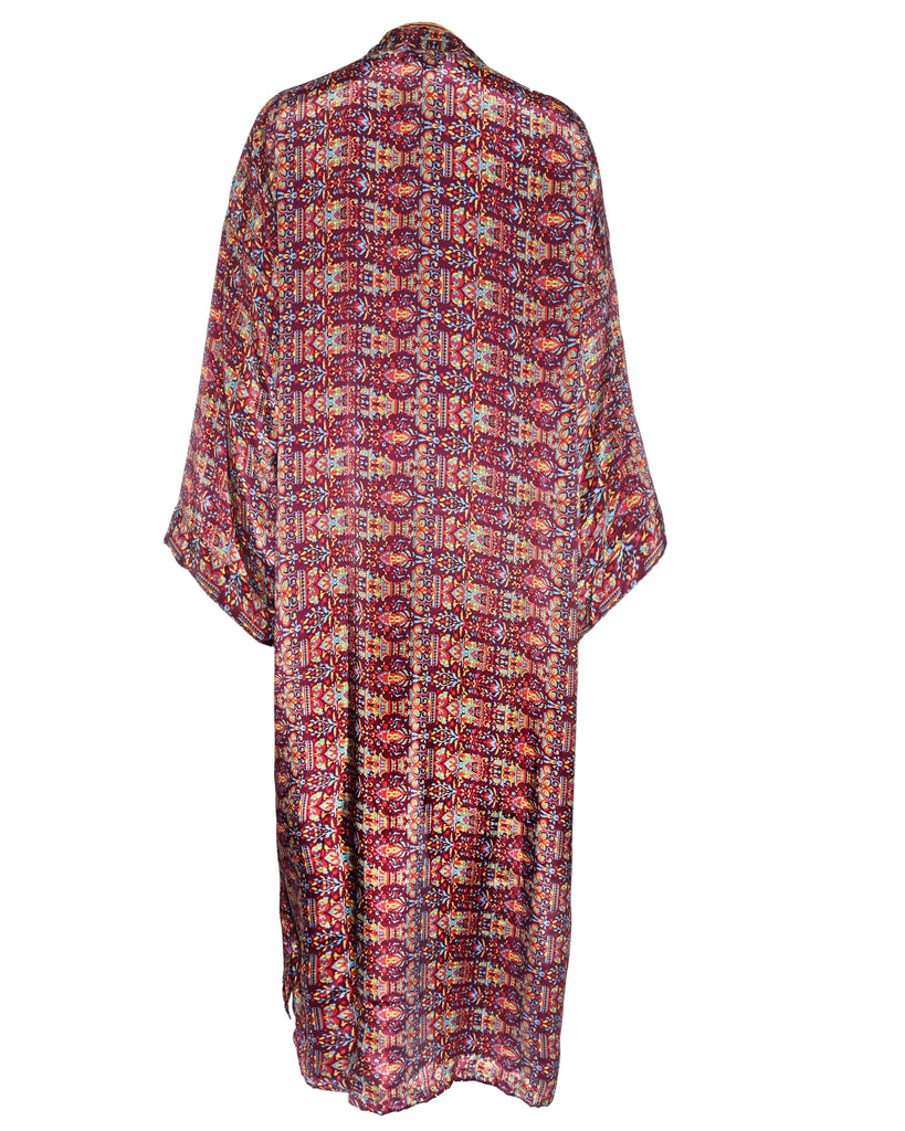 Multicolor Silk Kimono Abaya