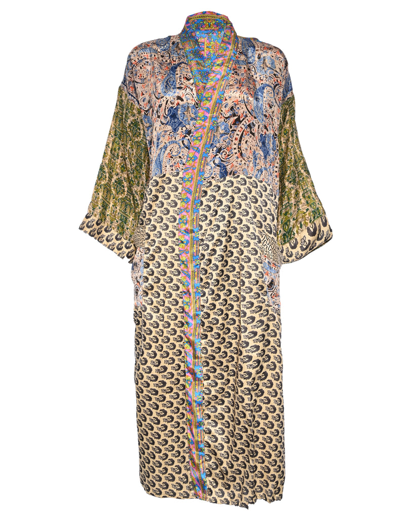 Multicolor Silk Kimono Abaya