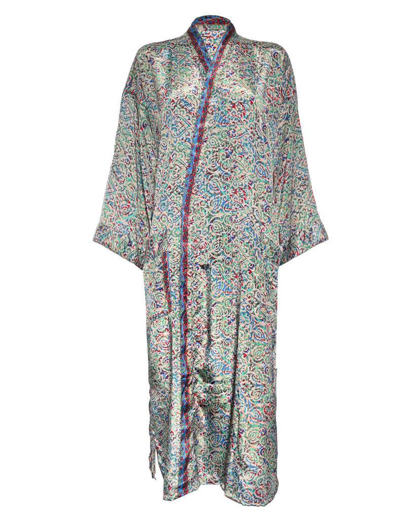 Multicolor Silk Kimono Abaya
