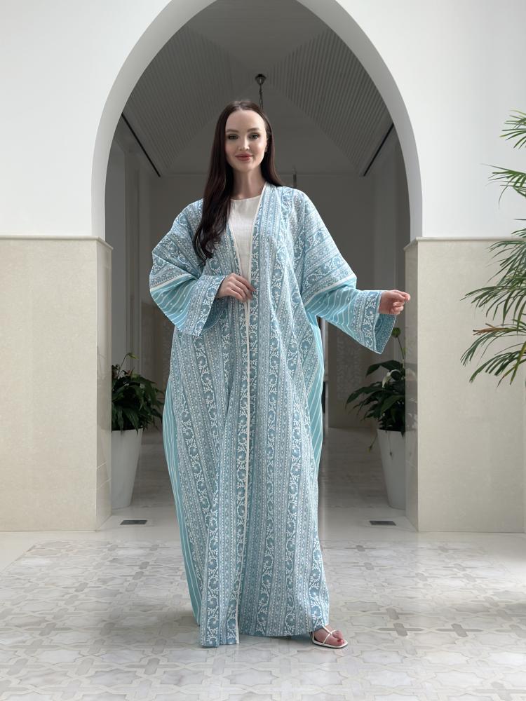 Blue Cotton Abaya
