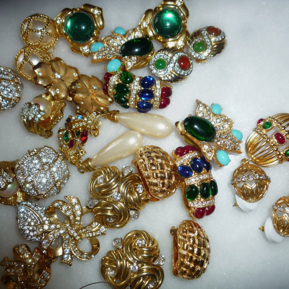 Vintage Baroque-Style Gold Earrings