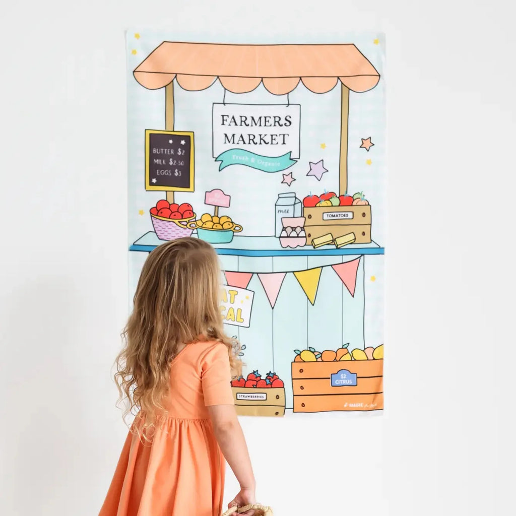 Farmers Market Fabric Play Scene