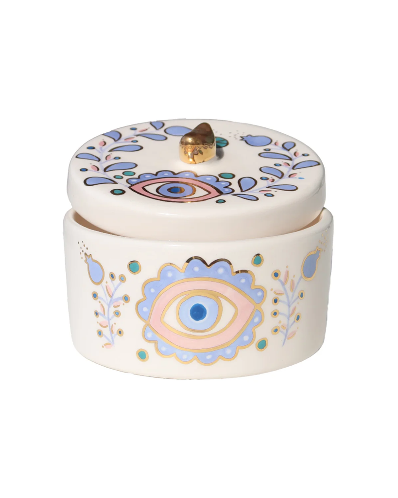 Pink Garden Storage Box with Gold 3d Bird Lid