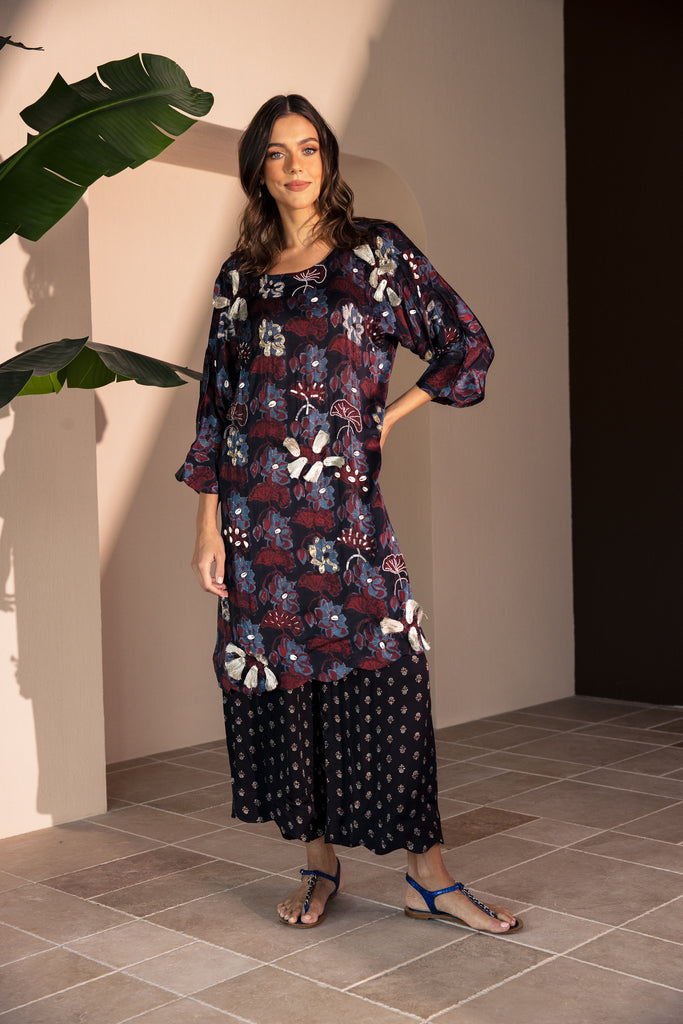 Embroidered Silk Co-ord Set