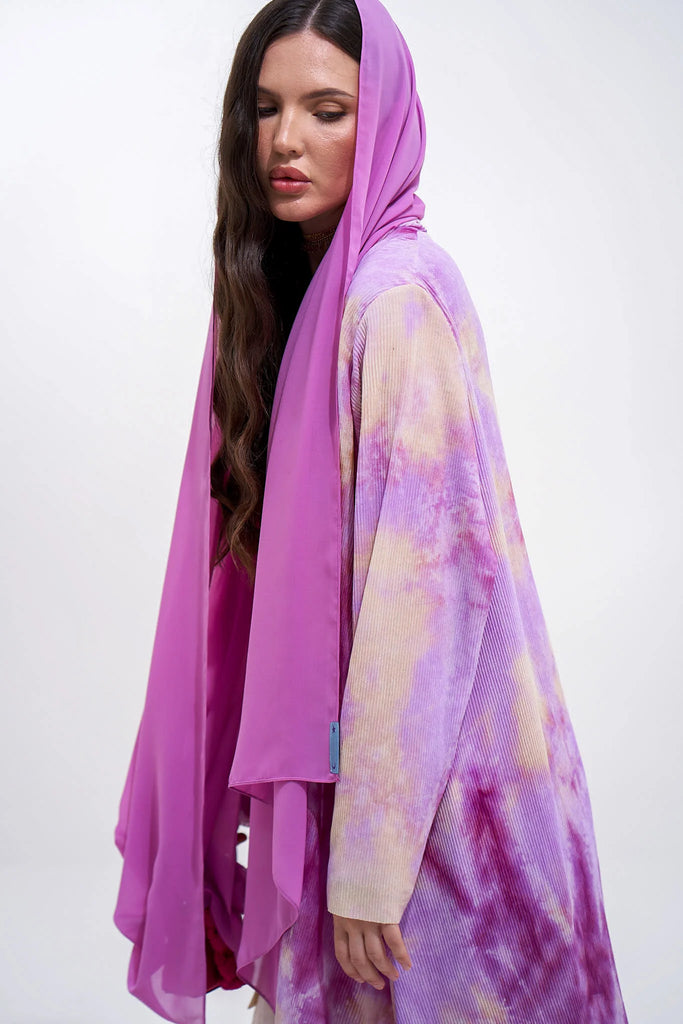 Pink Tie-Dye Abaya