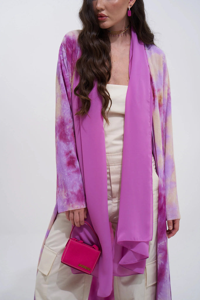 Pink Tie-Dye Abaya