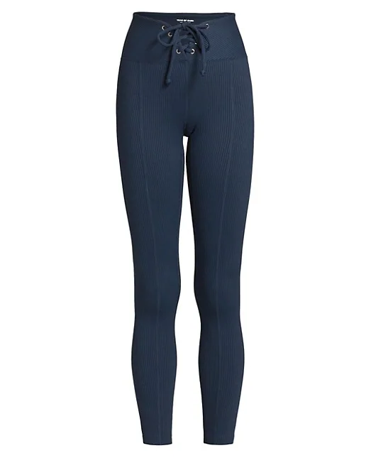 Navy Ribbed Football Legging