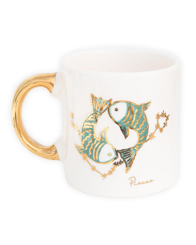 Pisces Green Oval Ceramic Mug