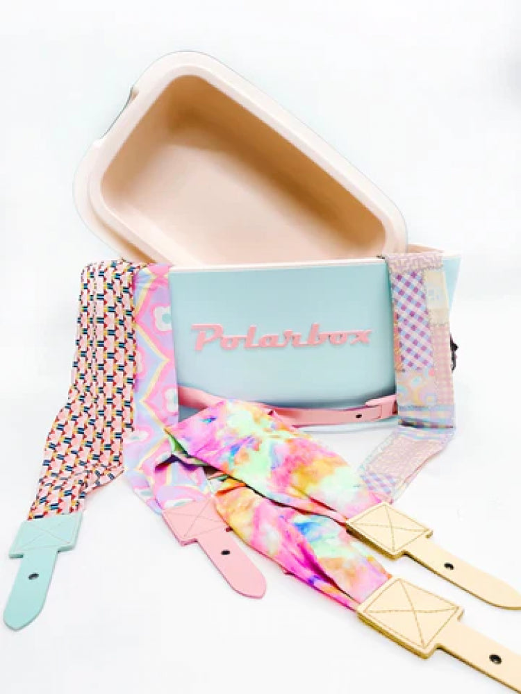 Polarbox Prinkstyle Strap - Floral with Brown Leather Straps