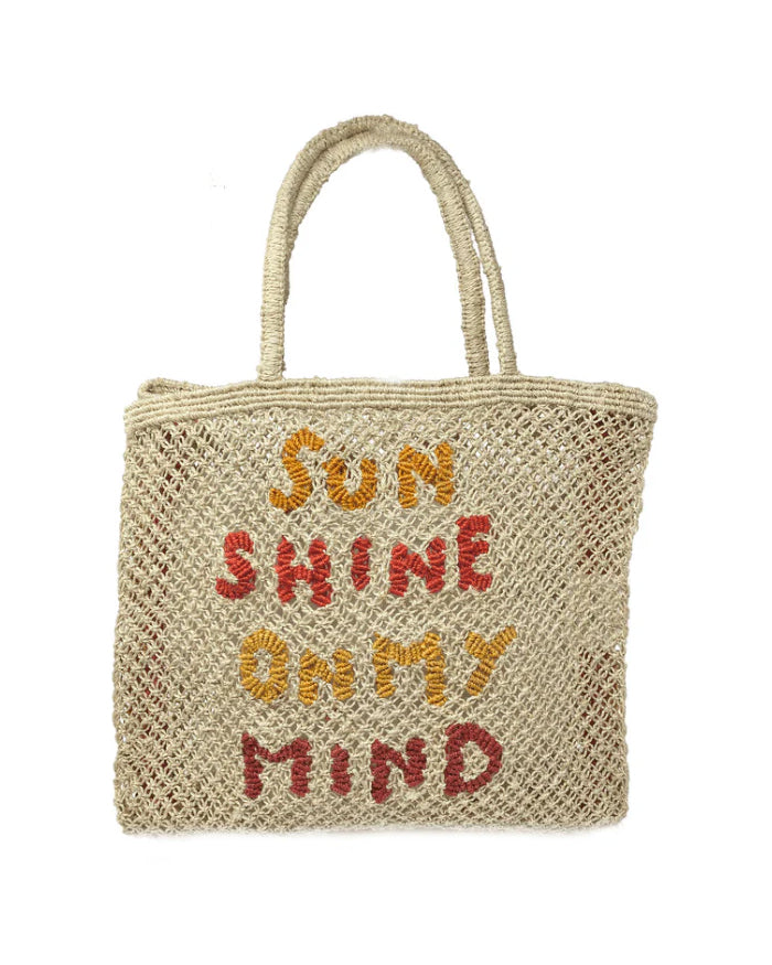 Sunshine on my Mind Large Natural Jute Bag