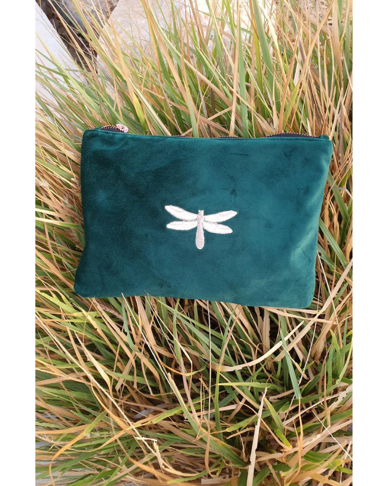 Black Velvet Dragonfly Pouch