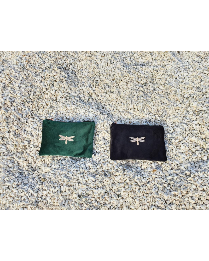 Black Velvet Dragonfly Pouch