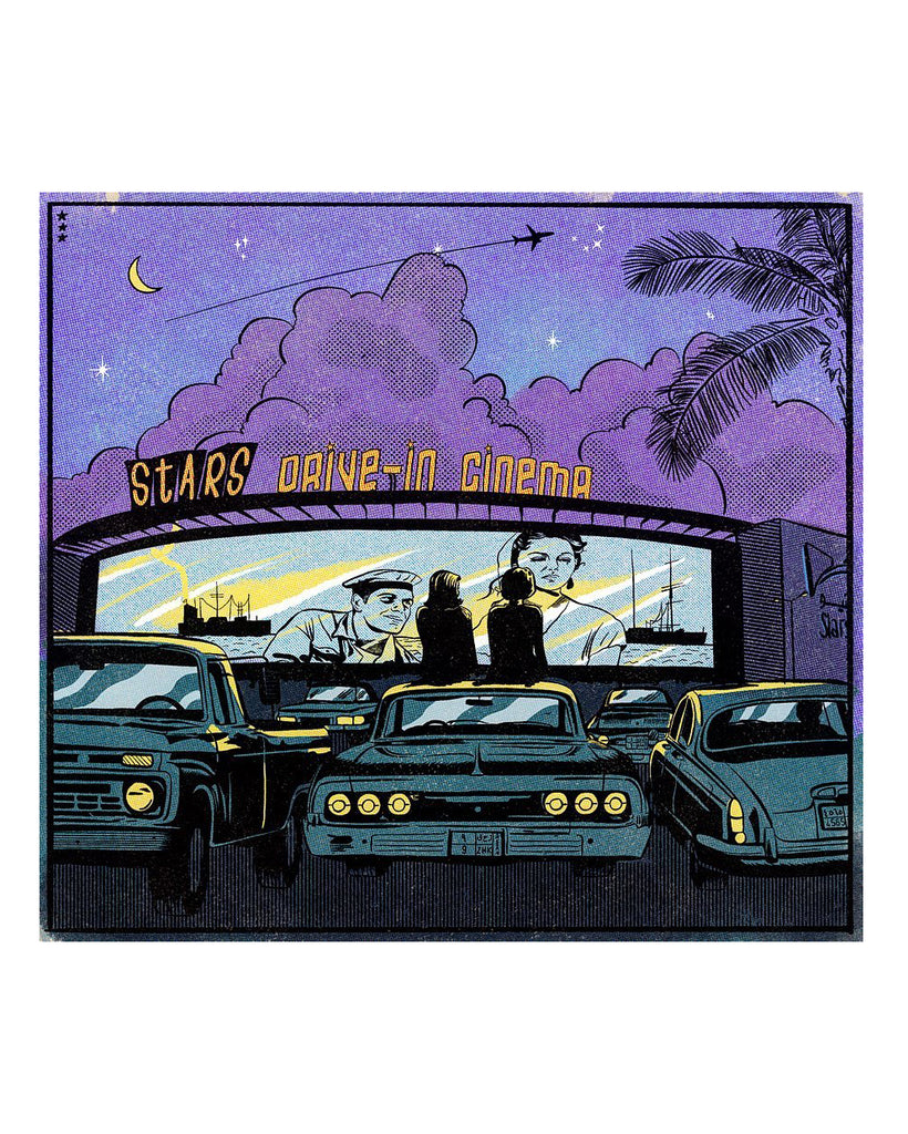 "Drive in Beneath the Stars" Artwork 45x45cm