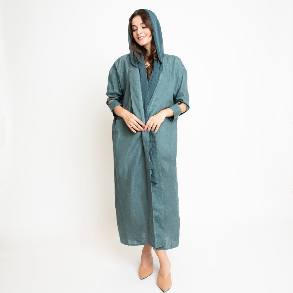 Blue Linen Abaya