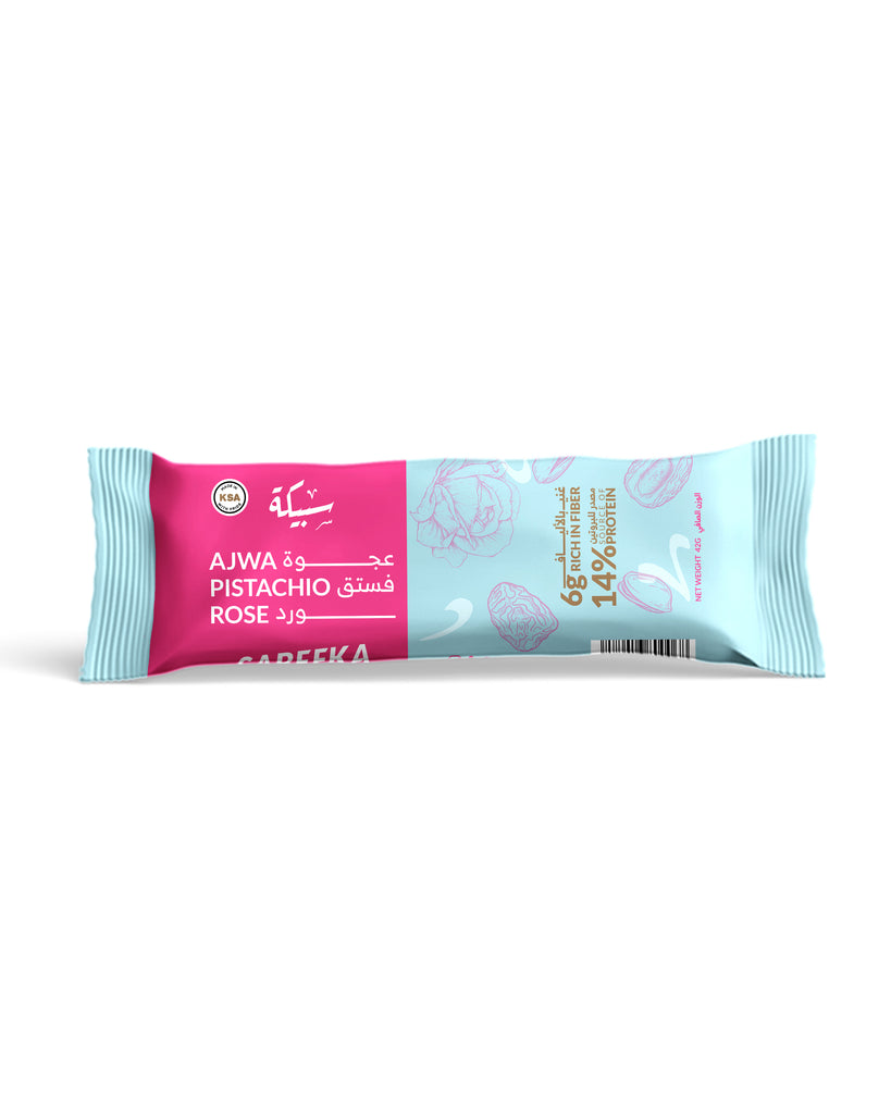 Ajwa Dates combined with Pistachios & Rose Energy Bar