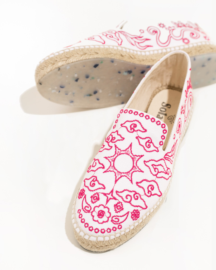 White Cotton Bromo Artisanal Espadrille Shoes