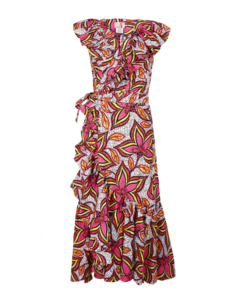 Pink African Wrap Dress