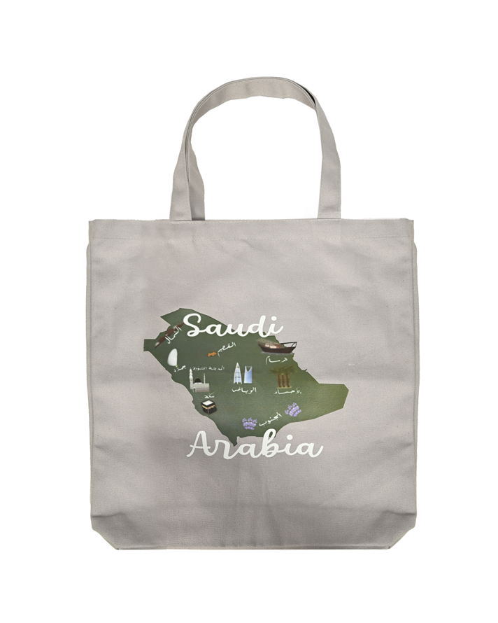Saudi Arabia Map Canvas Tote Bag