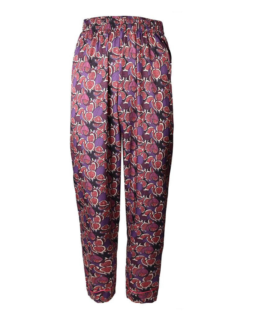 Purple Paisley Silk Pajama Set