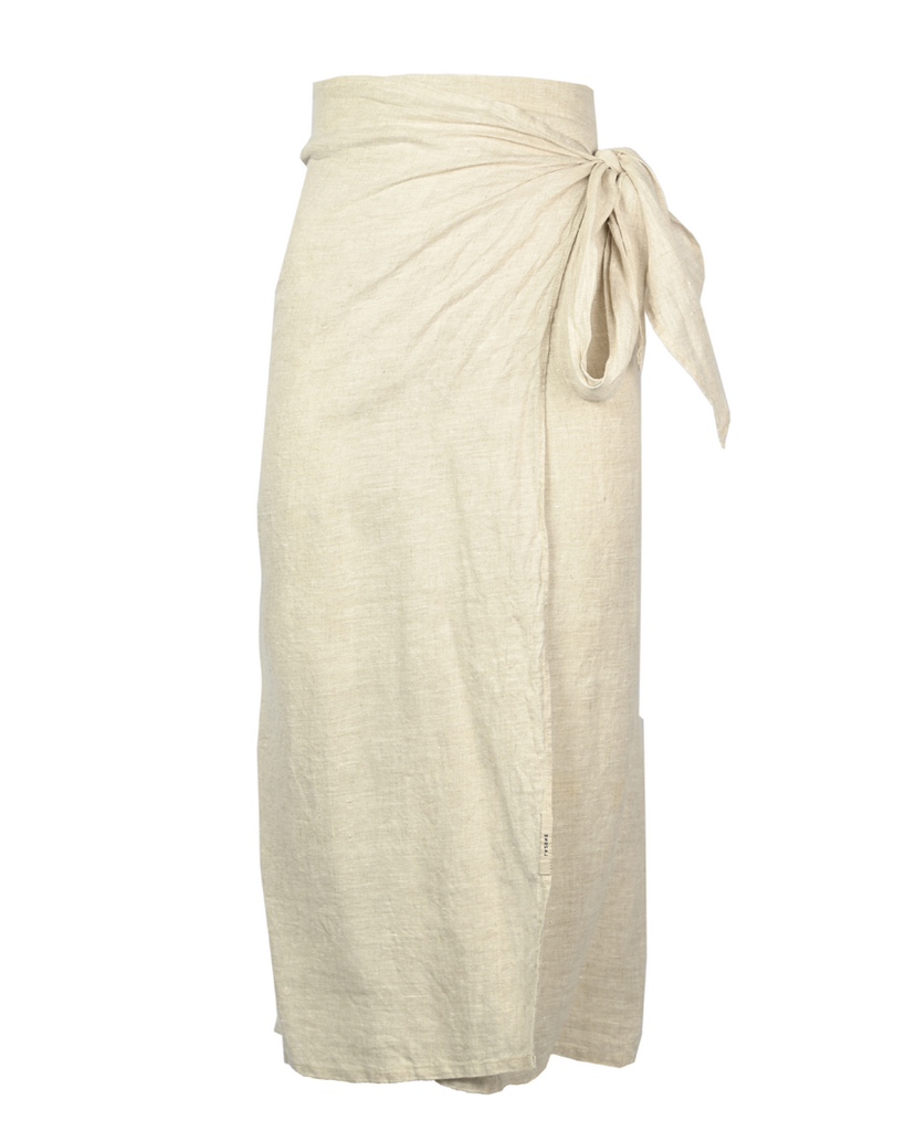 Beige Linen Wrap Skirt