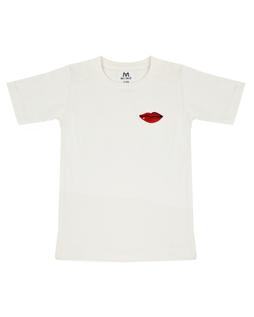 Kids Red Lips White T-Shirt