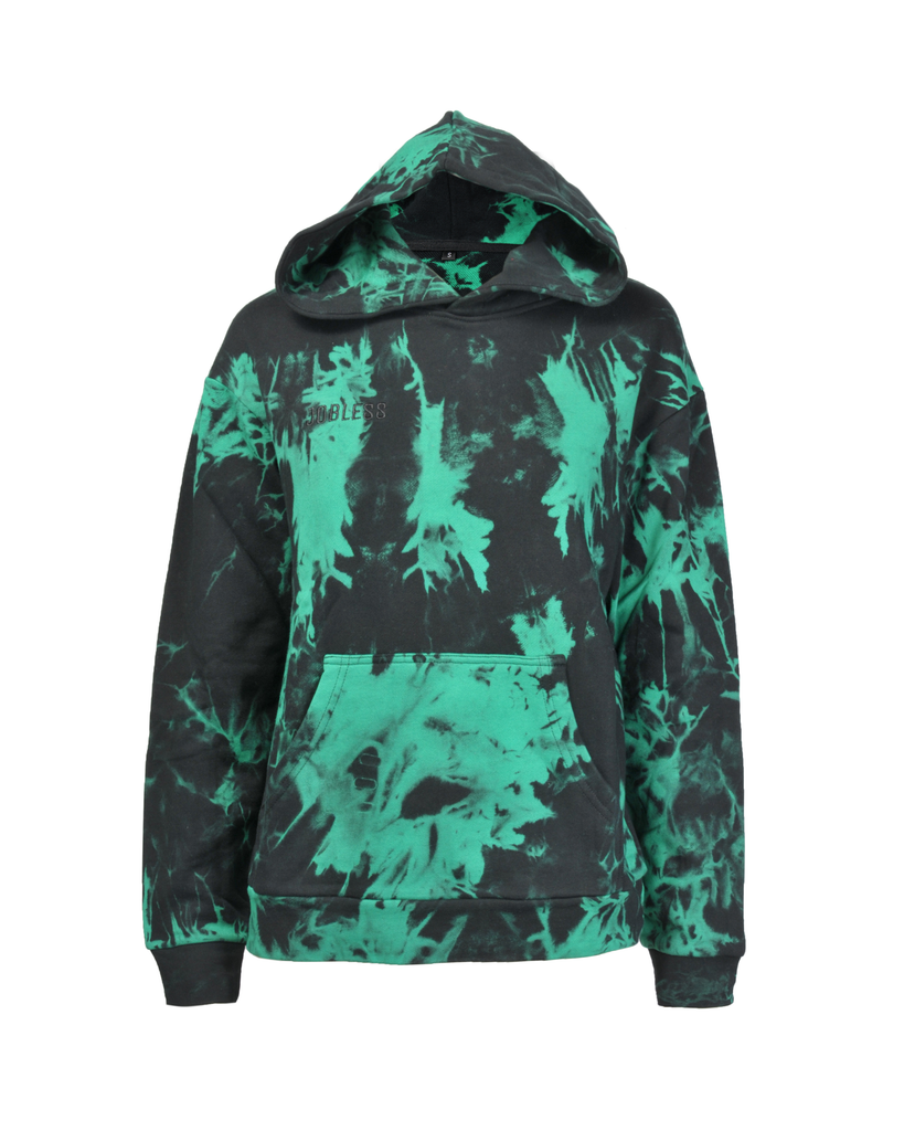 Green and black tie dye hoodie online