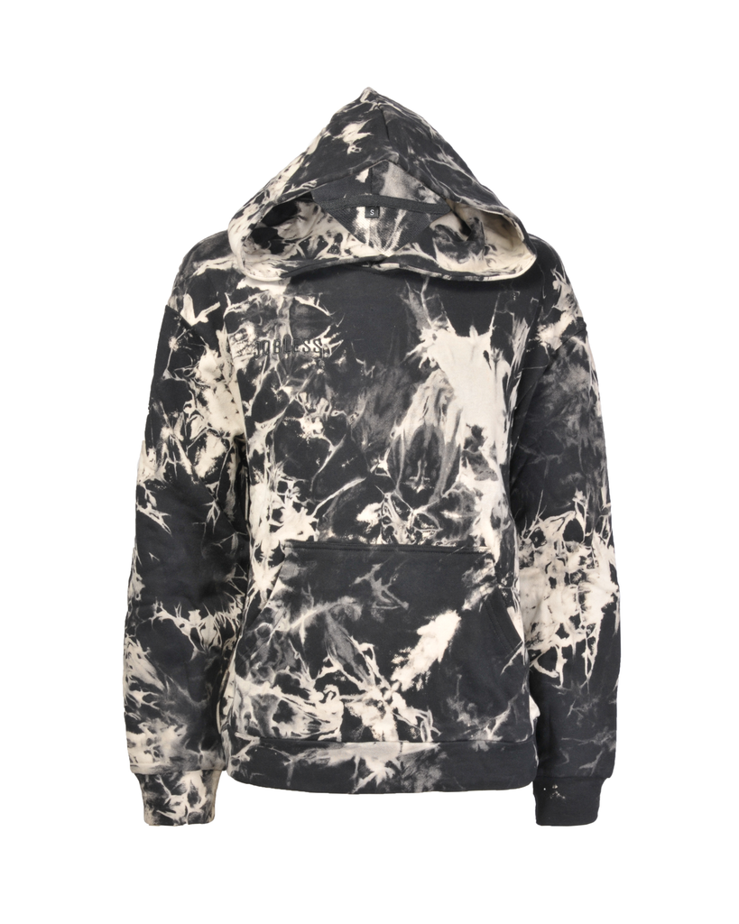 Black and white tie dye hoodie mens sale