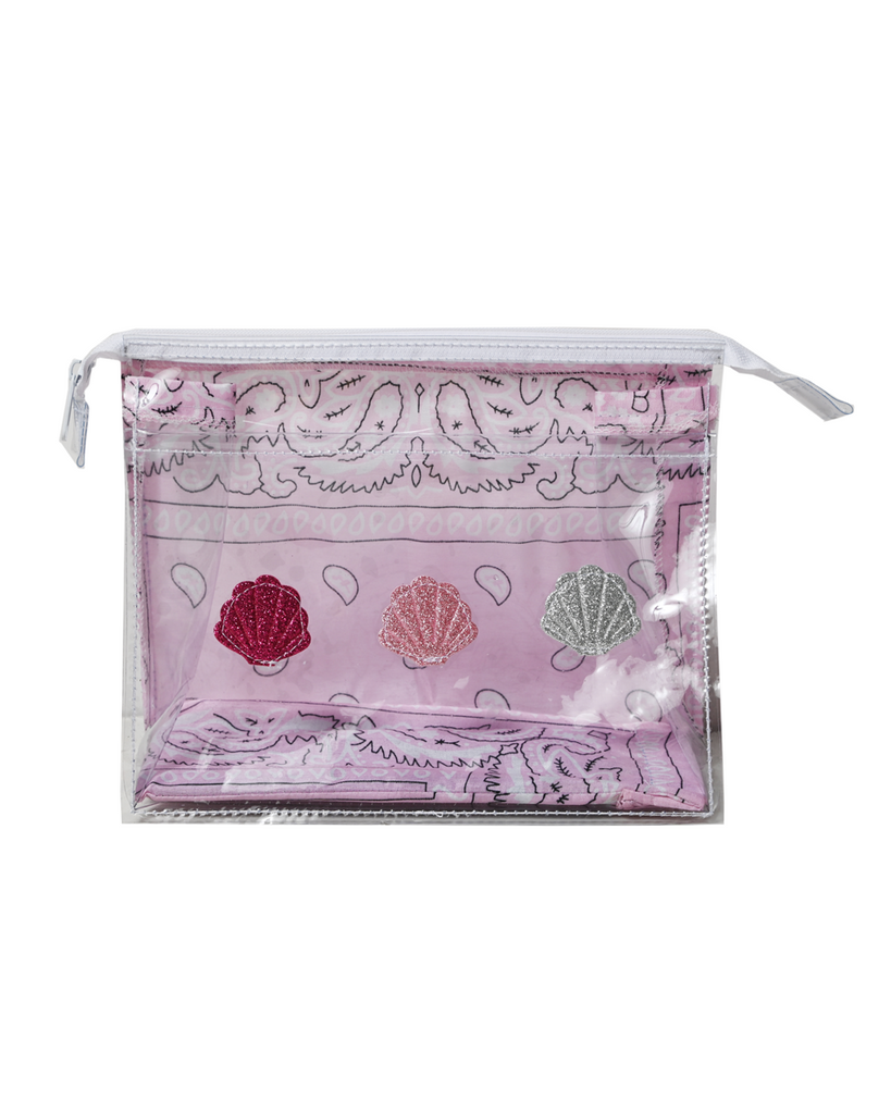 Pink Bandana Beach Pouch