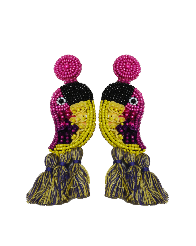Pink Bird Earrings