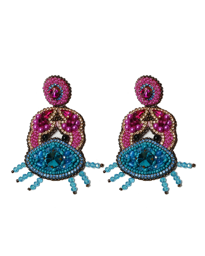 Multicolor Crab Earrings