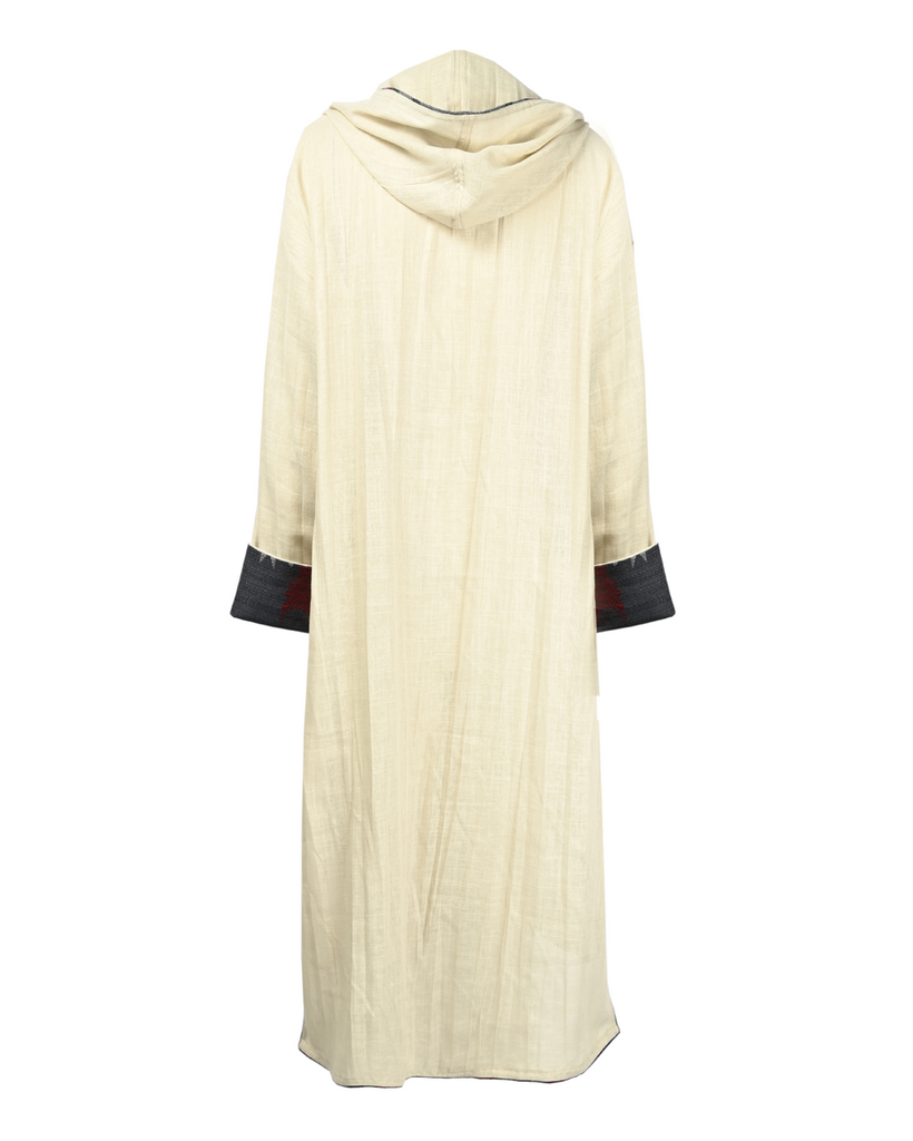 Light Beige/Cream Hooded Short Abaya