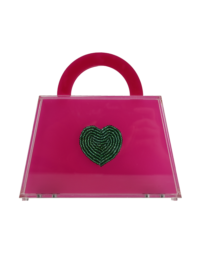 Embroidered Heart clutch