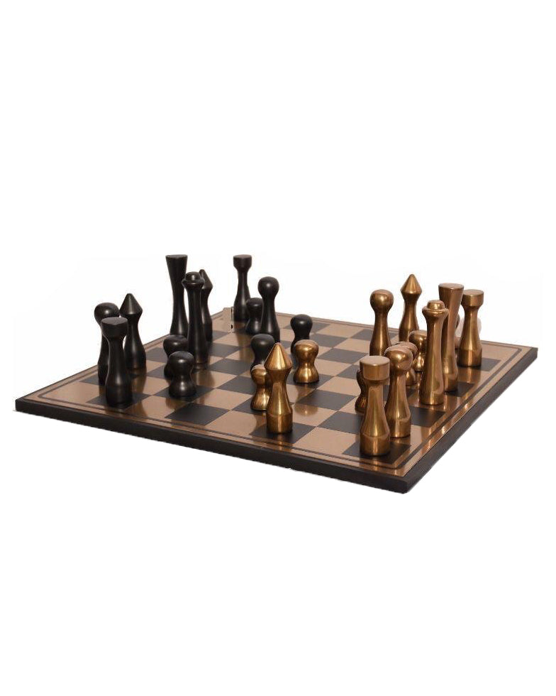 Gold & Black Chess Board