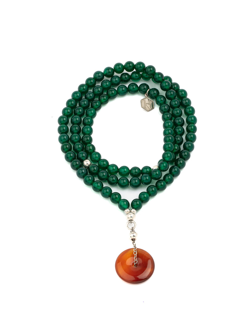 Green Agate with Brown Agate Necklace
