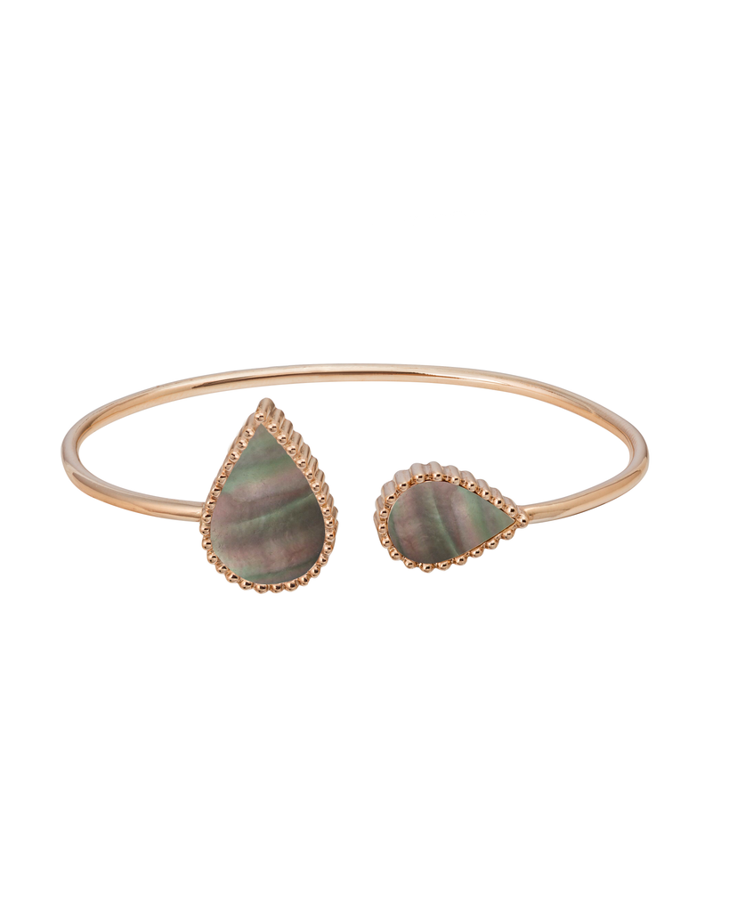 Hayma Grey Mother of Pearls Rose Gold Bangle
