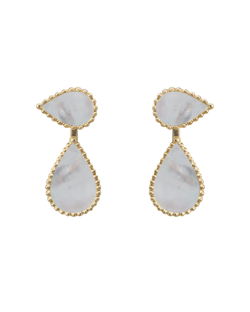 Hayma Mother of Pearls Yellow Gold Earrings