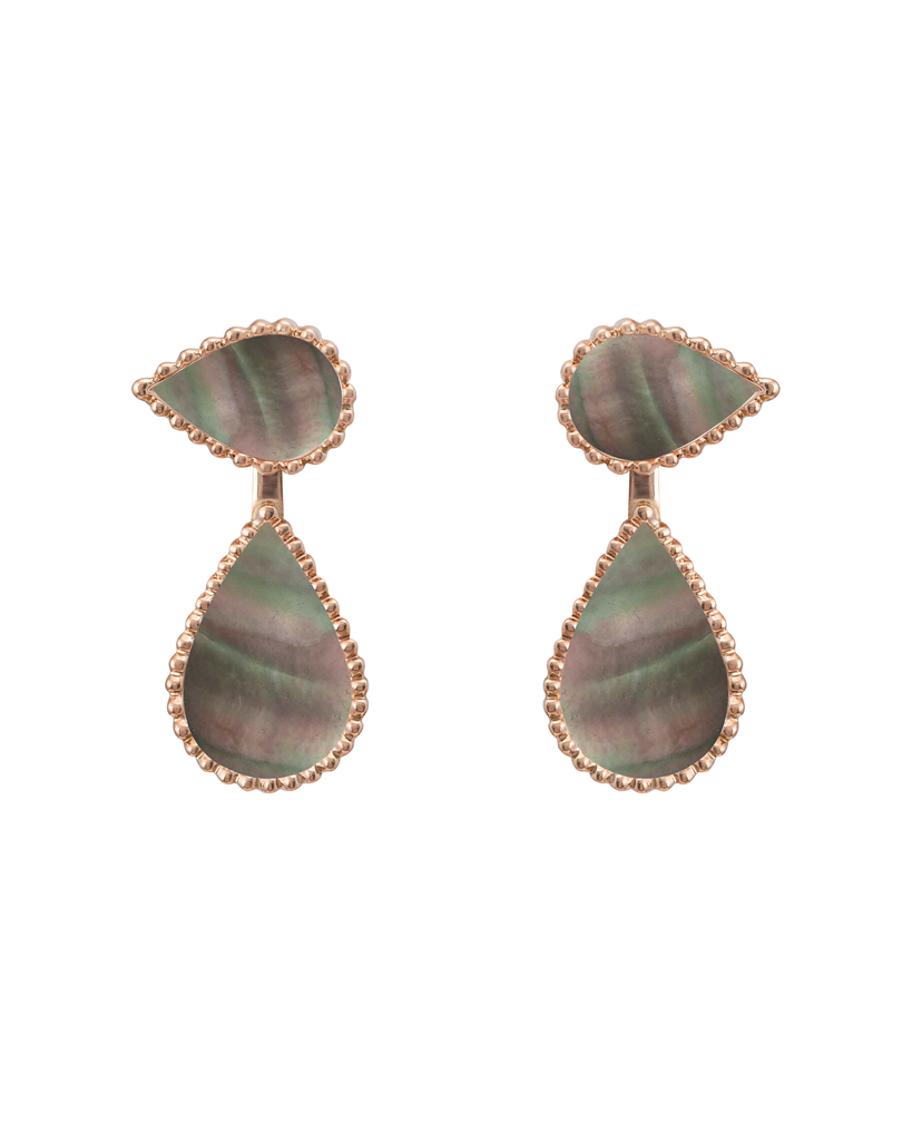 Hayma Grey Mother of Pearl Rose Gold Earrings