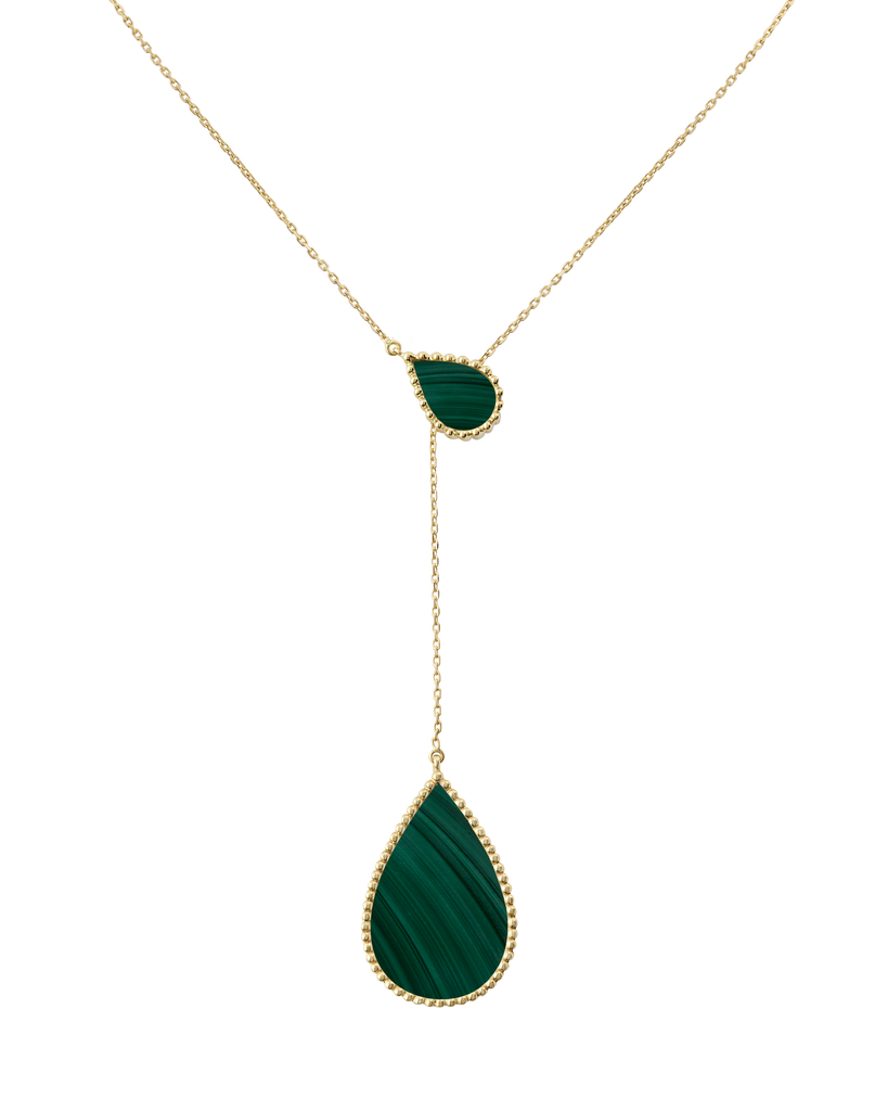 Hayma Malachite Yellow Gold Necklace