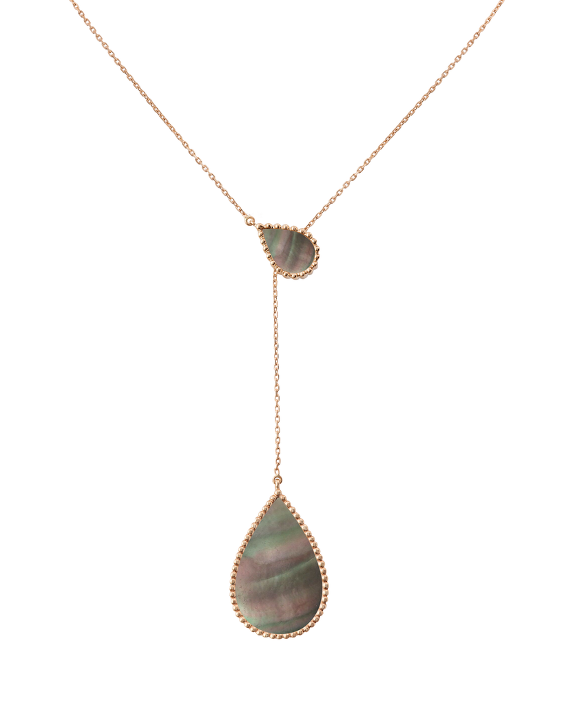 Hayma Grey Mother of Pearl Rose Gold Necklace