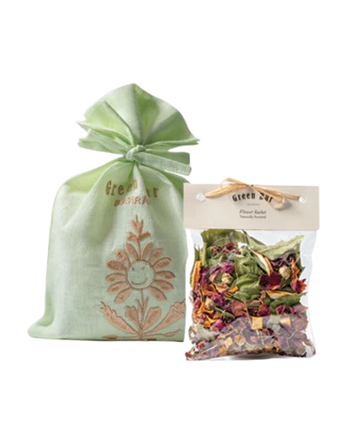 Palm Linen Pouch with Warming Flower Sachet