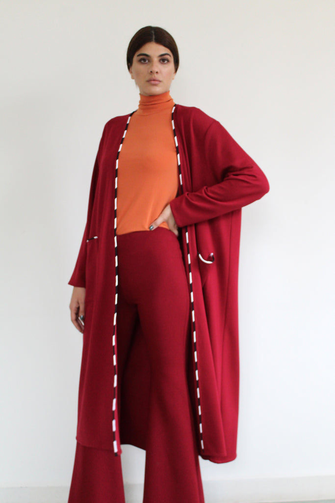 Midi Burgundy Color Sous Abaya