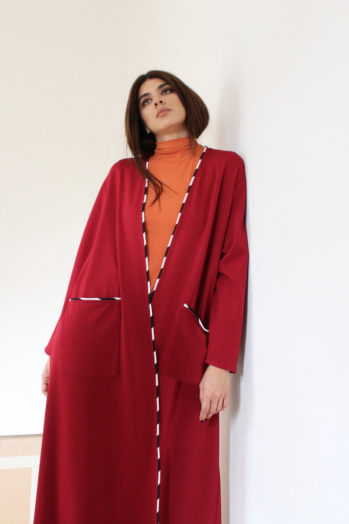 Midi Burgundy Color Sous Abaya