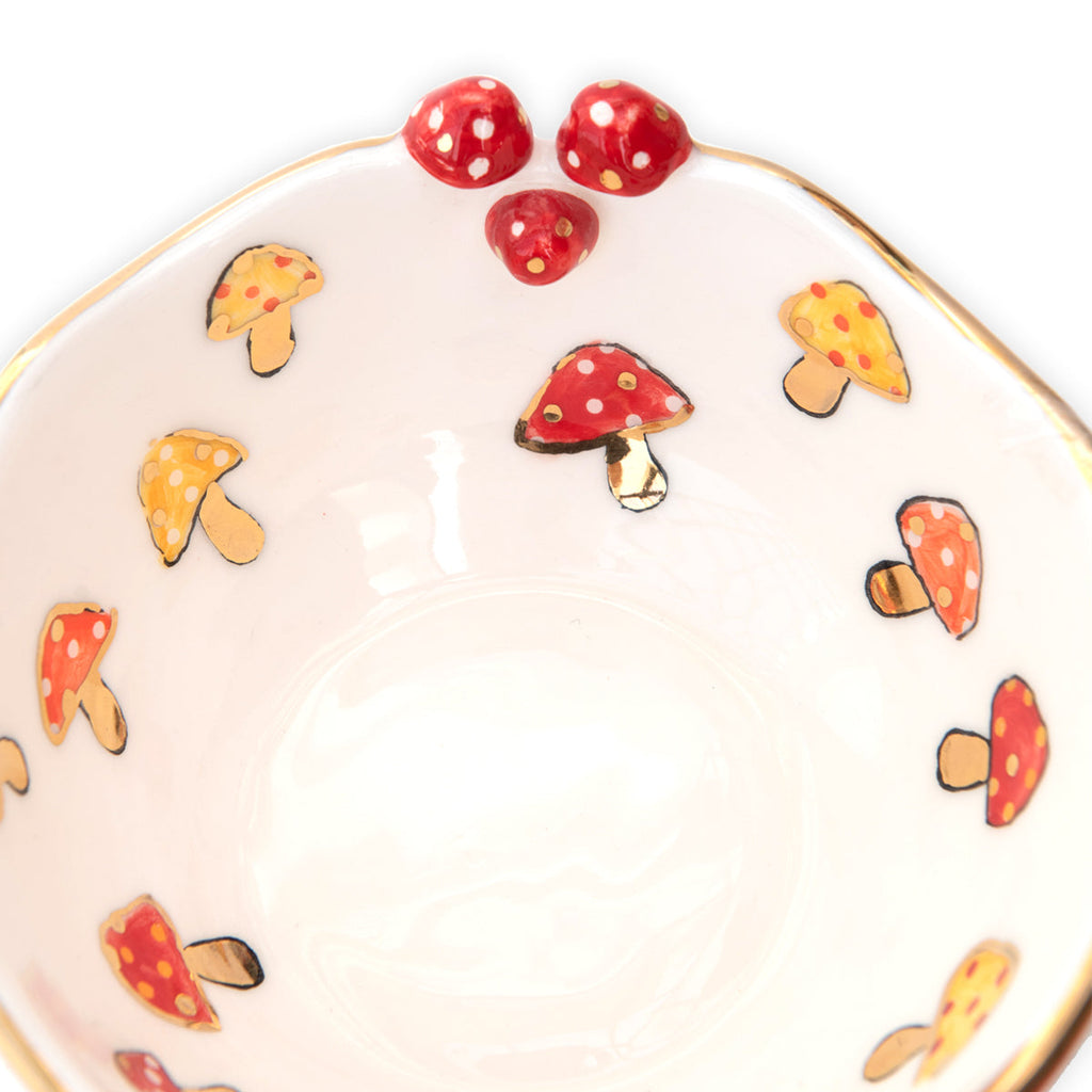 “Happiness“ Mushroom Ceramic Bowl