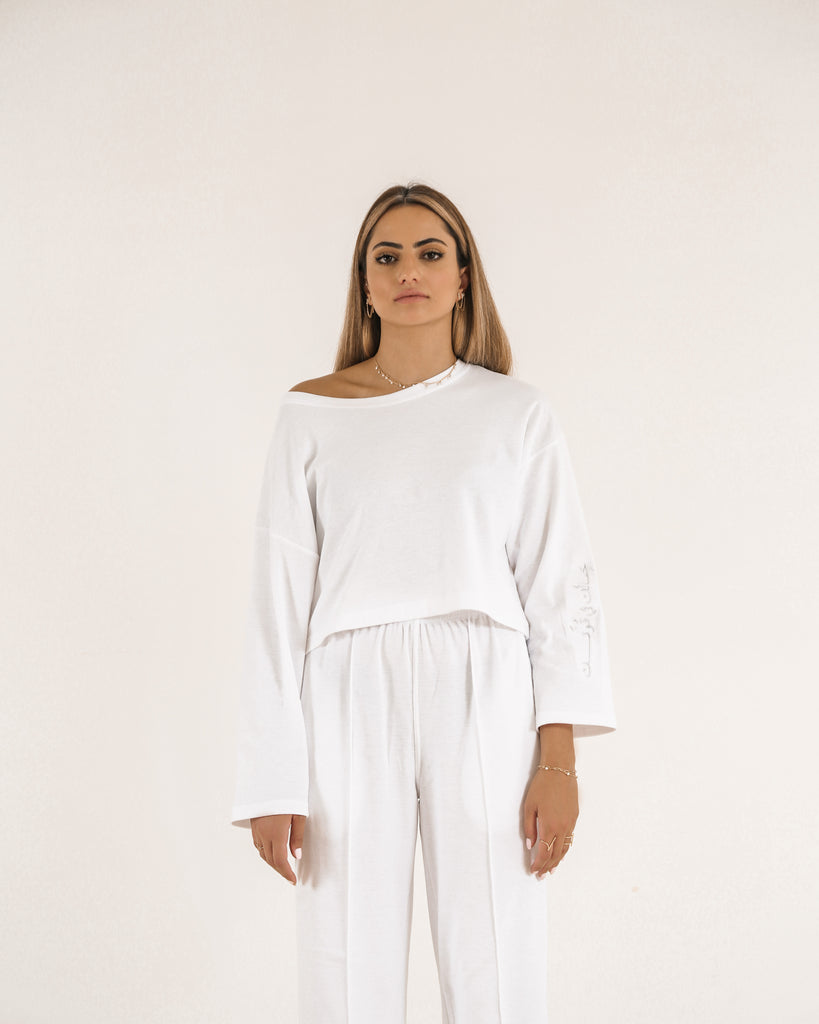 White Cropped Top