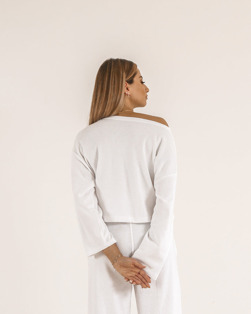 White Cropped Top