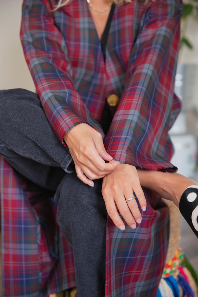 Checkered Red Abaya